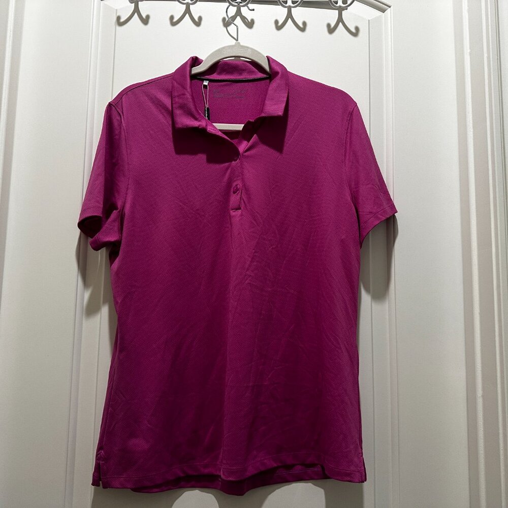 Magenta, light purple Under Armour XL Womens Golf Shirt, Heatgear